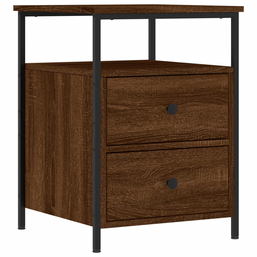 Table de chevet chêne marron 44x45x60 cm bois d'ingénierie - XIOS