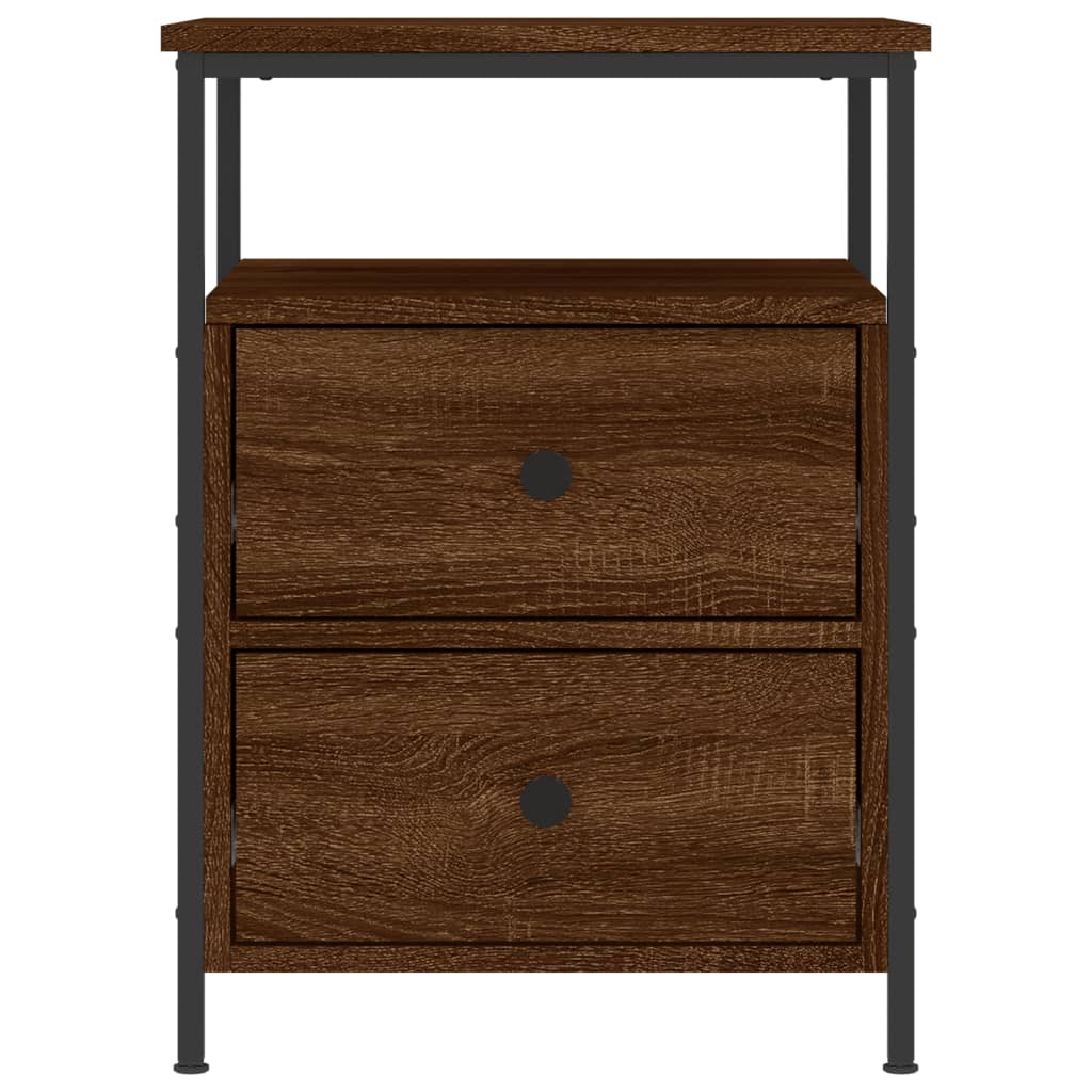 Table de chevet chêne marron 44x45x60 cm bois d'ingénierie - XIOS