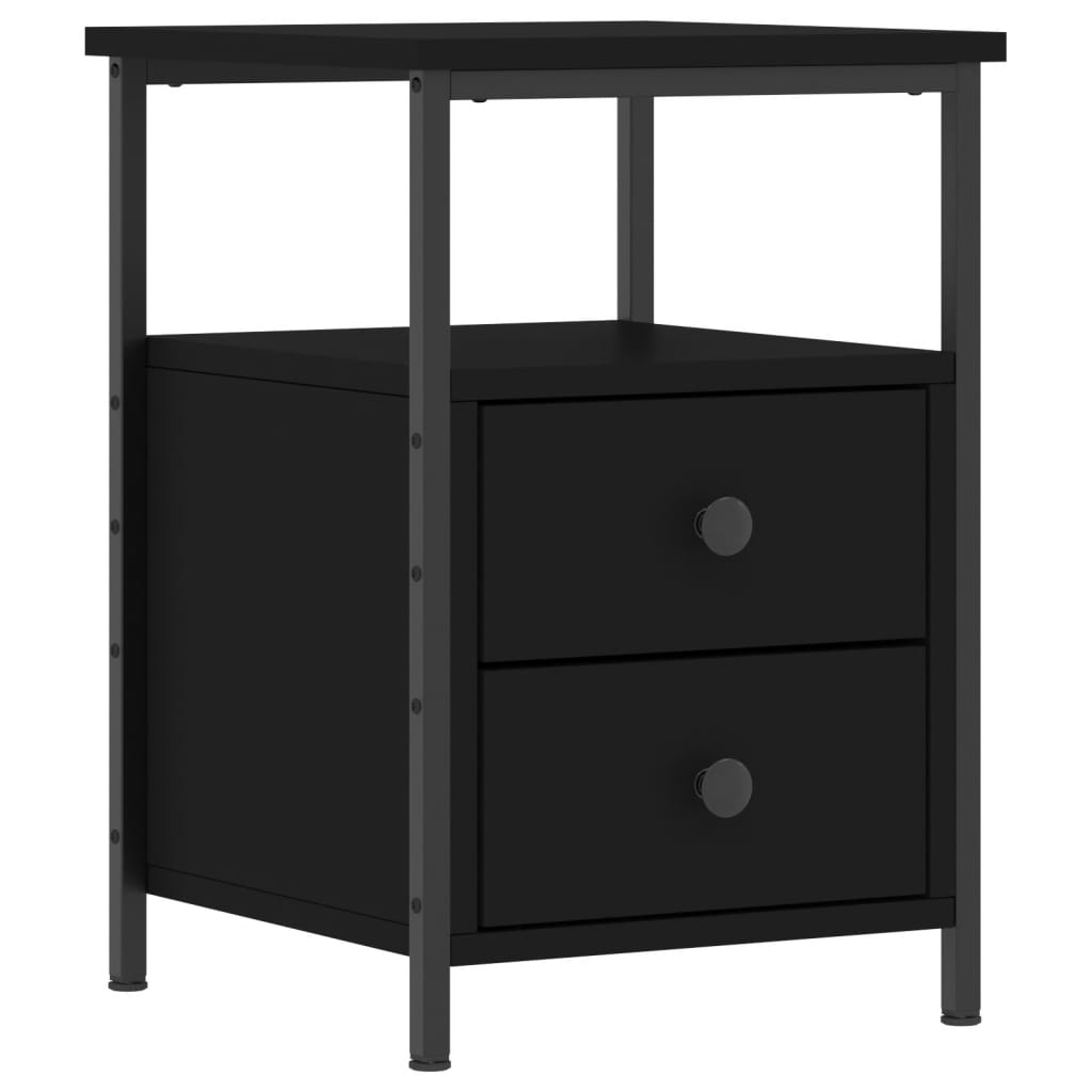 Table de chevet noir 34x35,5x50 cm bois d’ingénierie - XIOS