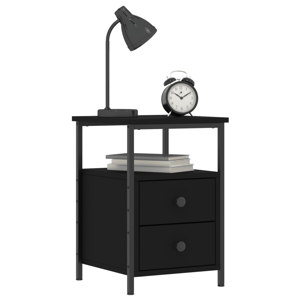 Table de chevet noir 34x35,5x50 cm bois d’ingénierie - XIOS