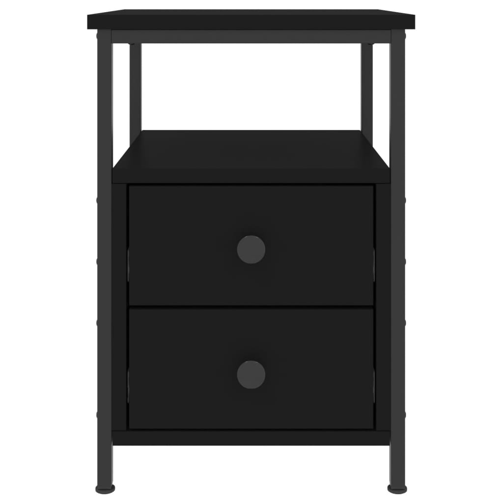 Table de chevet noir 34x35,5x50 cm bois d’ingénierie - XIOS