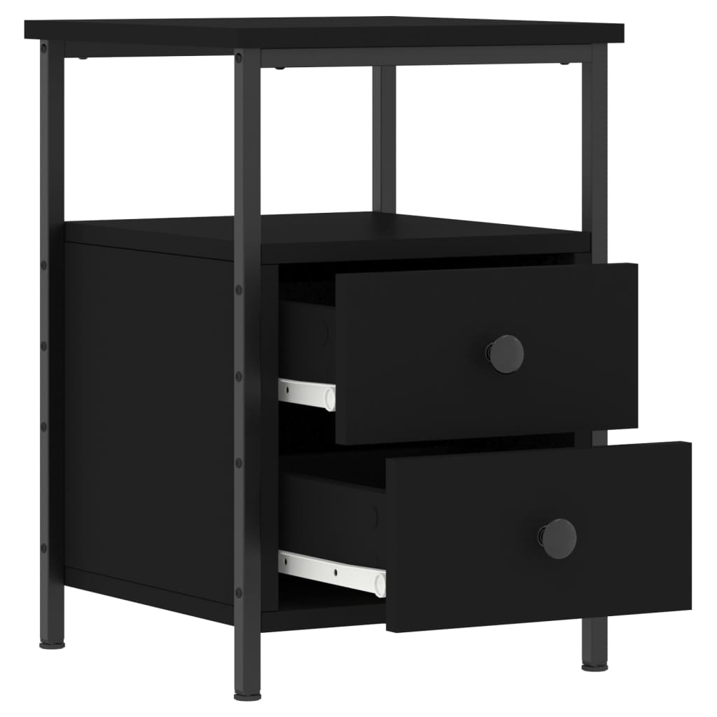 Table de chevet noir 34x35,5x50 cm bois d’ingénierie - XIOS