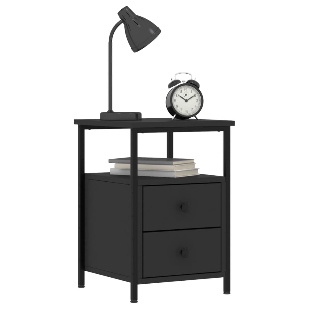 Tables de chevet 2 pcs noir 34x35,5x50 cm bois d'ingénierie - XIOS