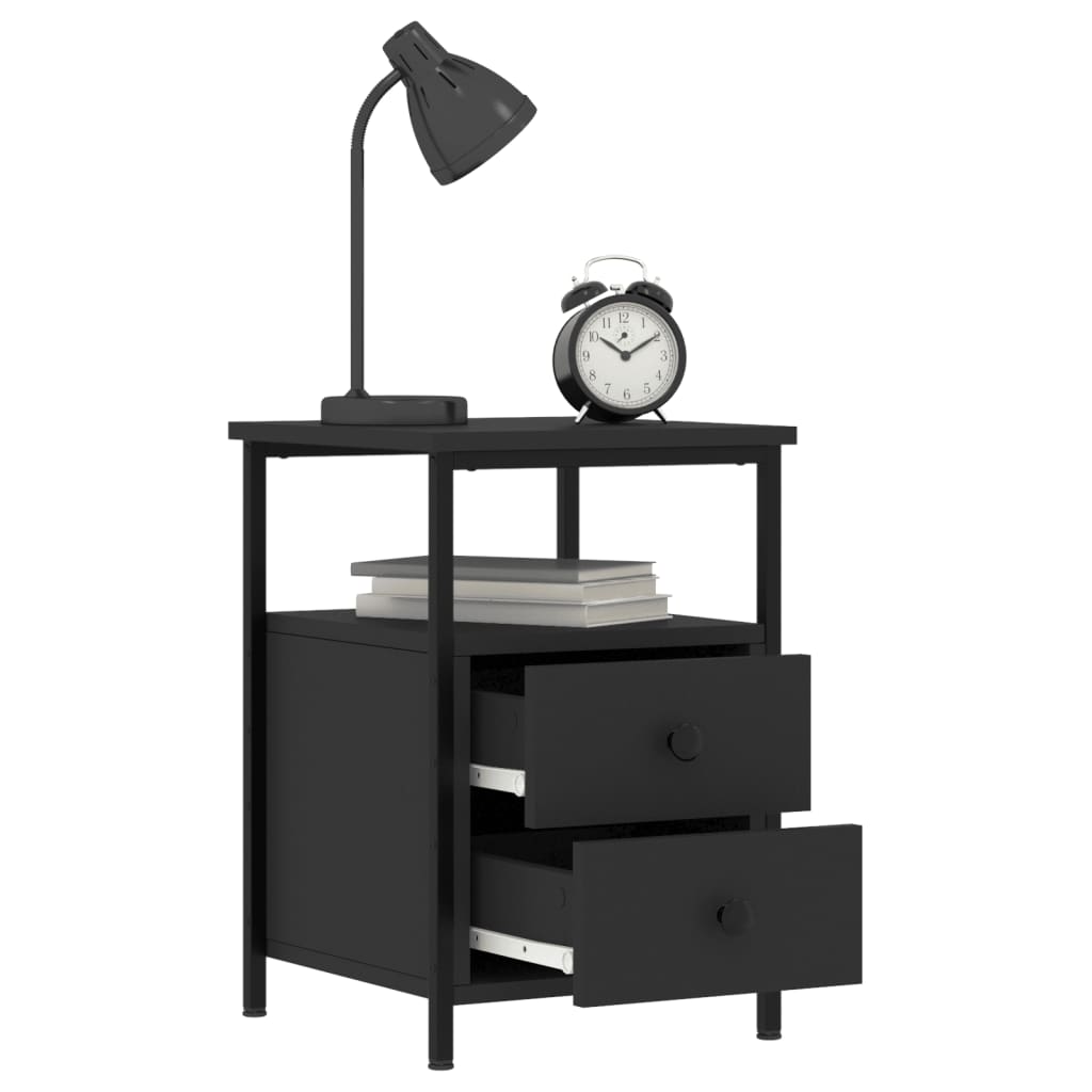 Tables de chevet 2 pcs noir 34x35,5x50 cm bois d'ingénierie - XIOS