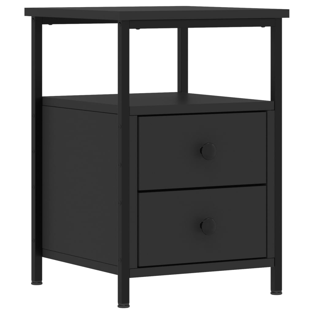 Tables de chevet 2 pcs noir 34x35,5x50 cm bois d'ingénierie - XIOS
