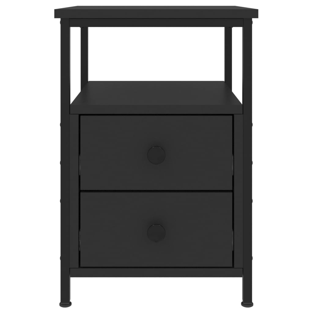 Tables de chevet 2 pcs noir 34x35,5x50 cm bois d'ingénierie - XIOS
