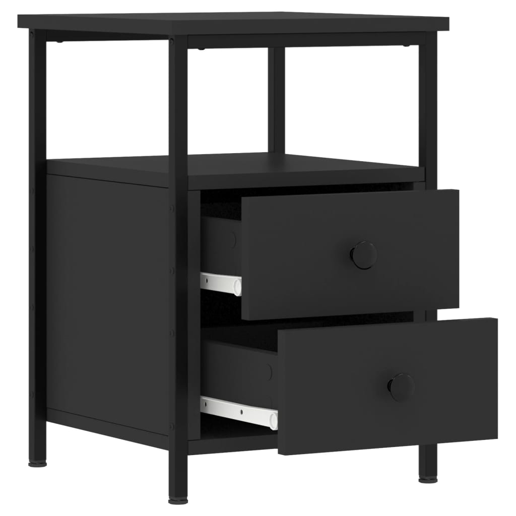 Tables de chevet 2 pcs noir 34x35,5x50 cm bois d'ingénierie - XIOS