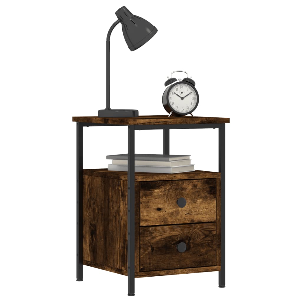 Tables de chevet 2 pcs chêne fumé 34x35,5x50 cm bois ingénierie - XIOS