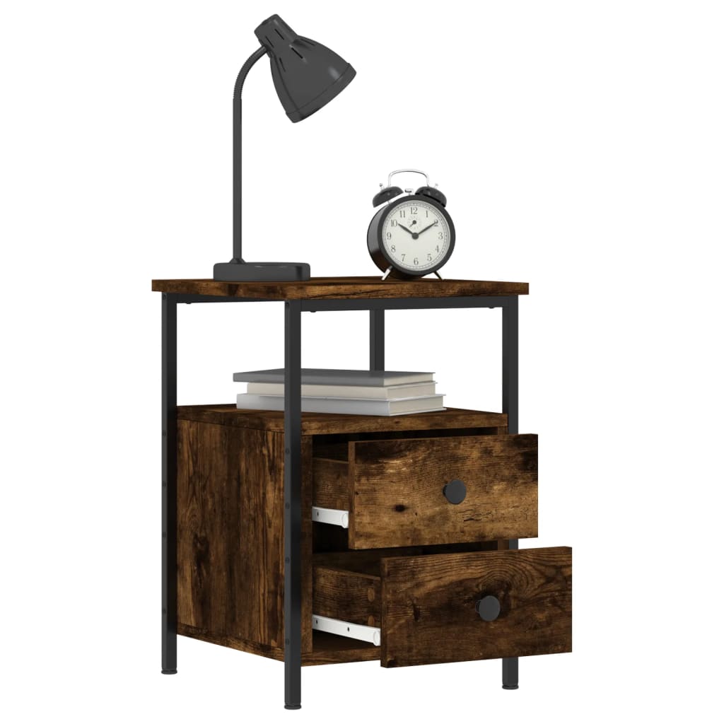 Tables de chevet 2 pcs chêne fumé 34x35,5x50 cm bois ingénierie - XIOS