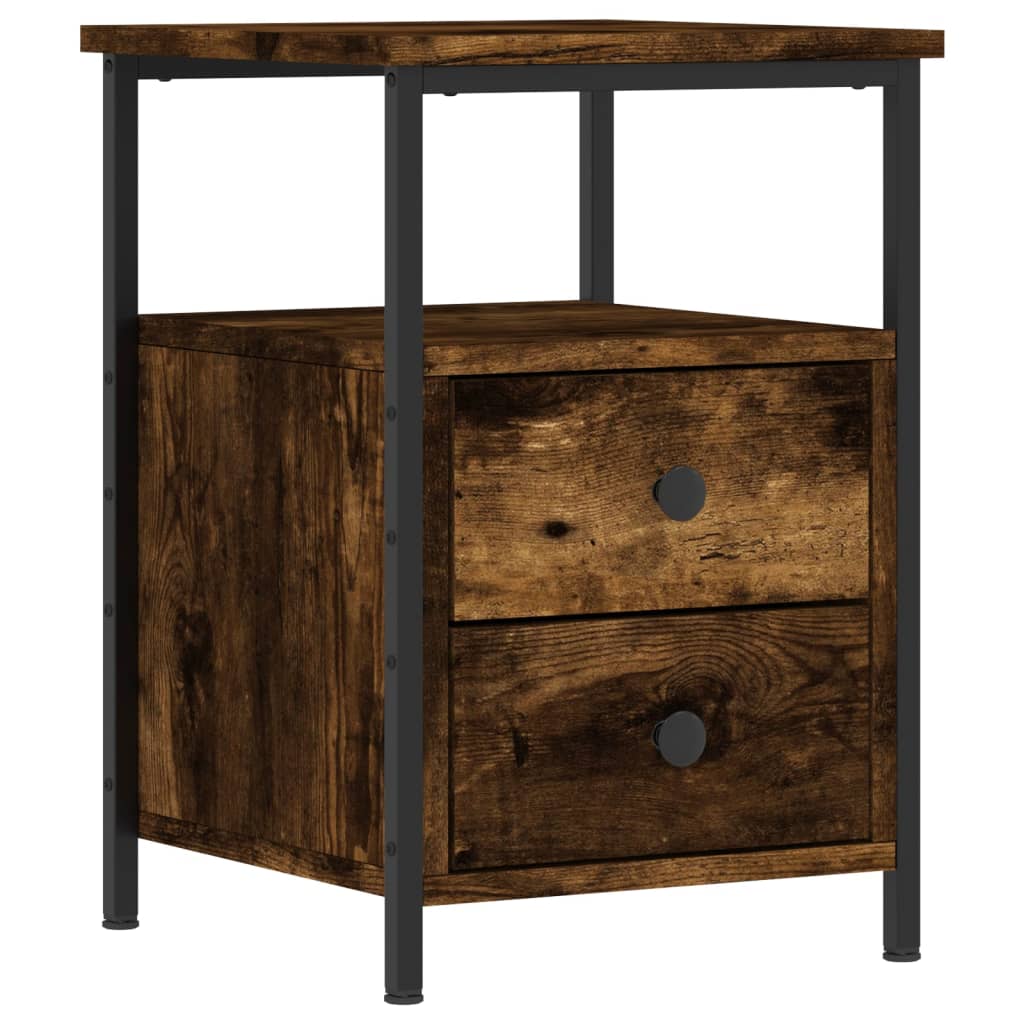 Tables de chevet 2 pcs chêne fumé 34x35,5x50 cm bois ingénierie - XIOS