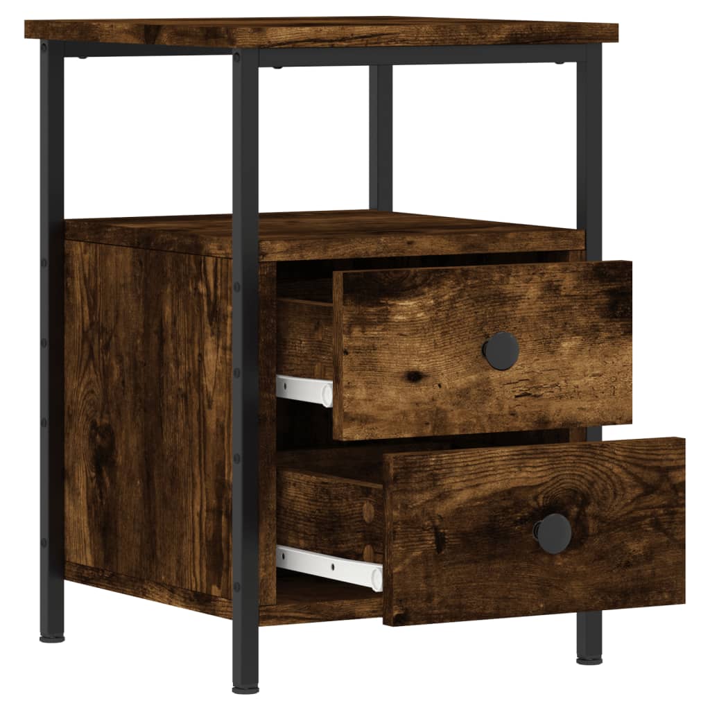 Tables de chevet 2 pcs chêne fumé 34x35,5x50 cm bois ingénierie - XIOS