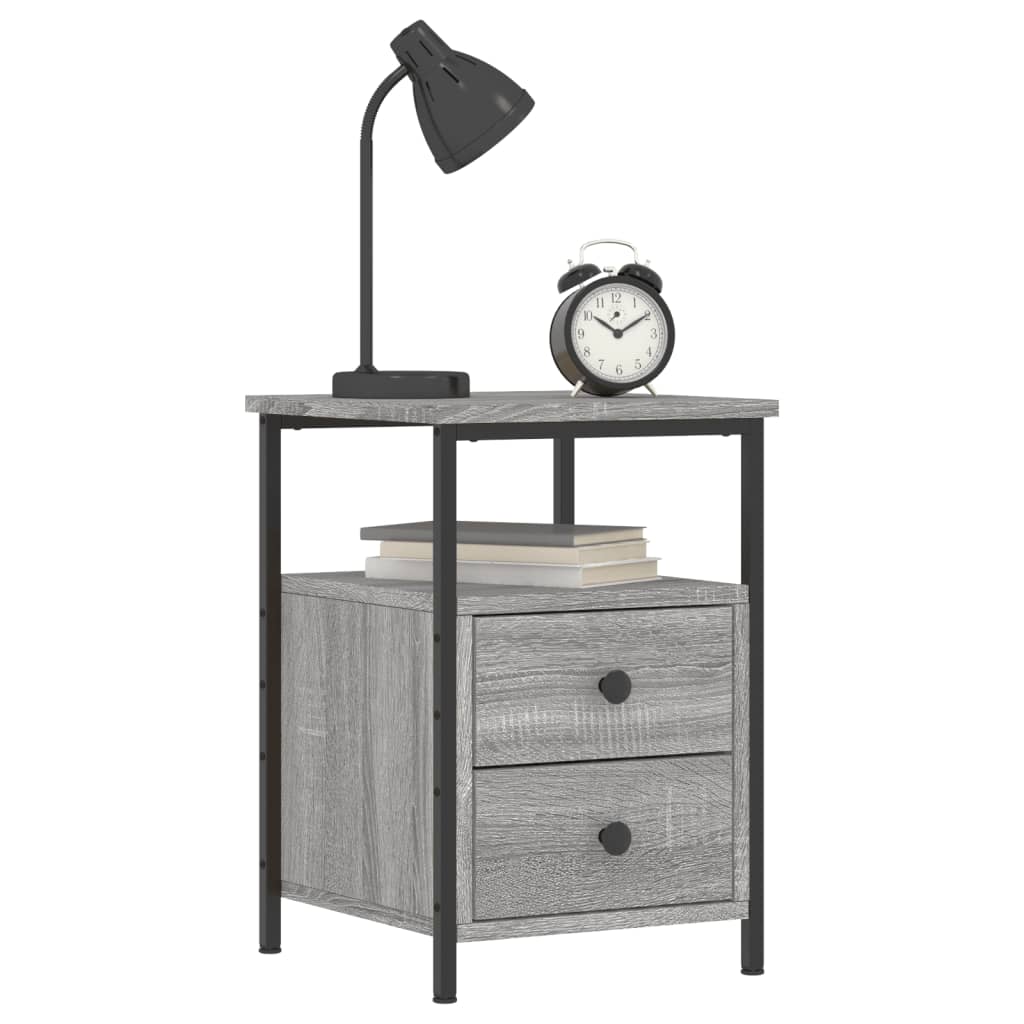 Table de chevet sonoma gris 34x35,5x50 cm bois d'ingénierie - XIOS