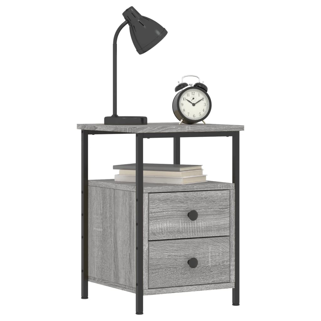 Tables de chevet 2 pcs sonoma gris 34x35,5x50cm bois ingénierie - XIOS
