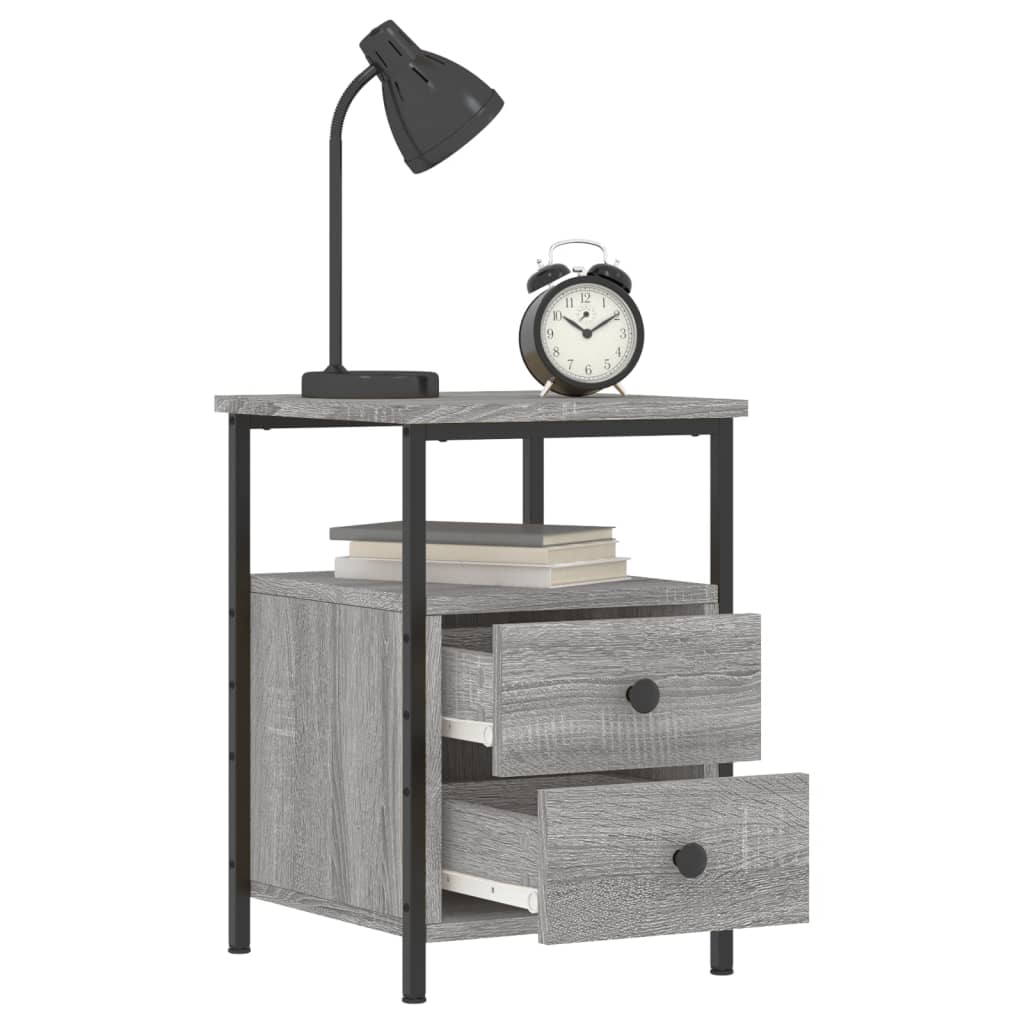 Tables de chevet 2 pcs sonoma gris 34x35,5x50cm bois ingénierie - XIOS