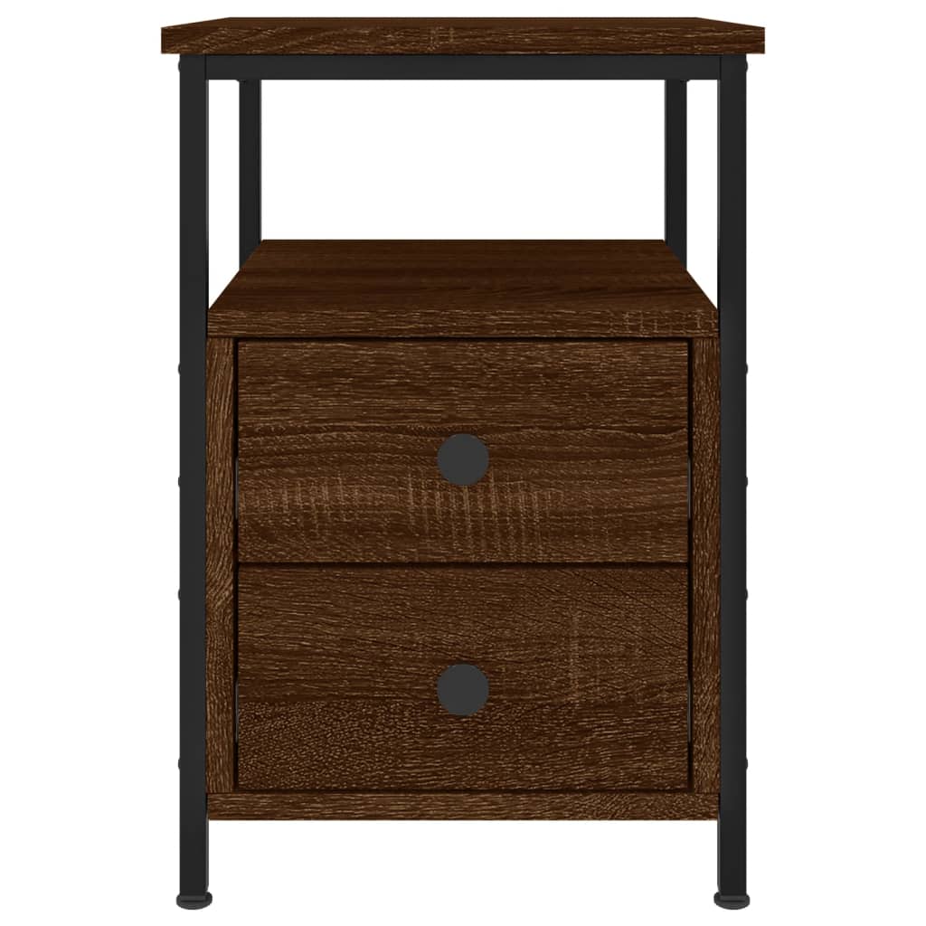 Table de chevet chêne marron 34x35,5x50 cm bois d'ingénierie - XIOS