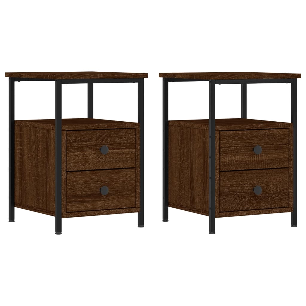 Tables de chevet 2pcs chêne marron 34x35,5x50cm bois ingénierie - XIOS