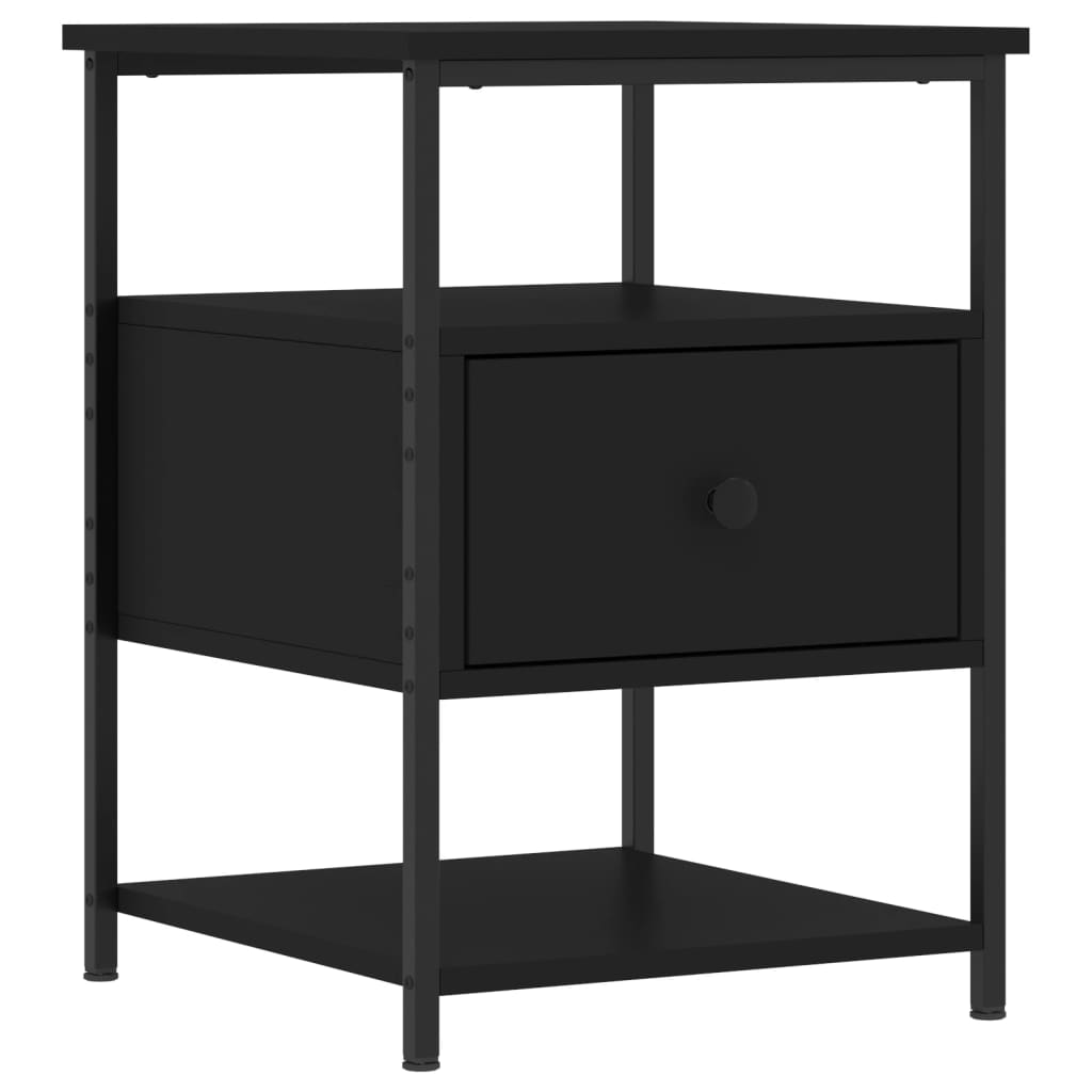 Tables de chevet 2 pcs noir 40x42x56 cm bois d’ingénierie - XIOS