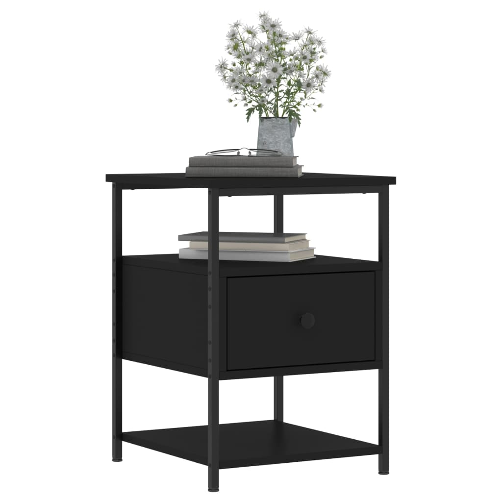 Tables de chevet 2 pcs noir 40x42x56 cm bois d’ingénierie - XIOS