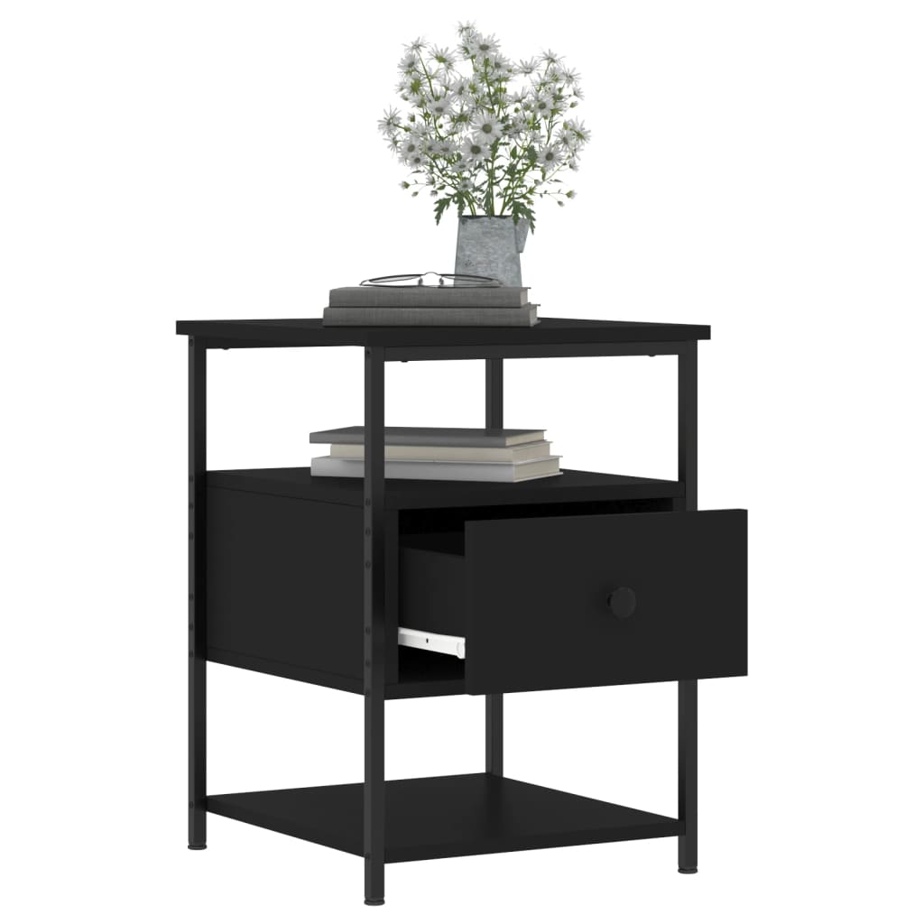 Tables de chevet 2 pcs noir 40x42x56 cm bois d’ingénierie - XIOS