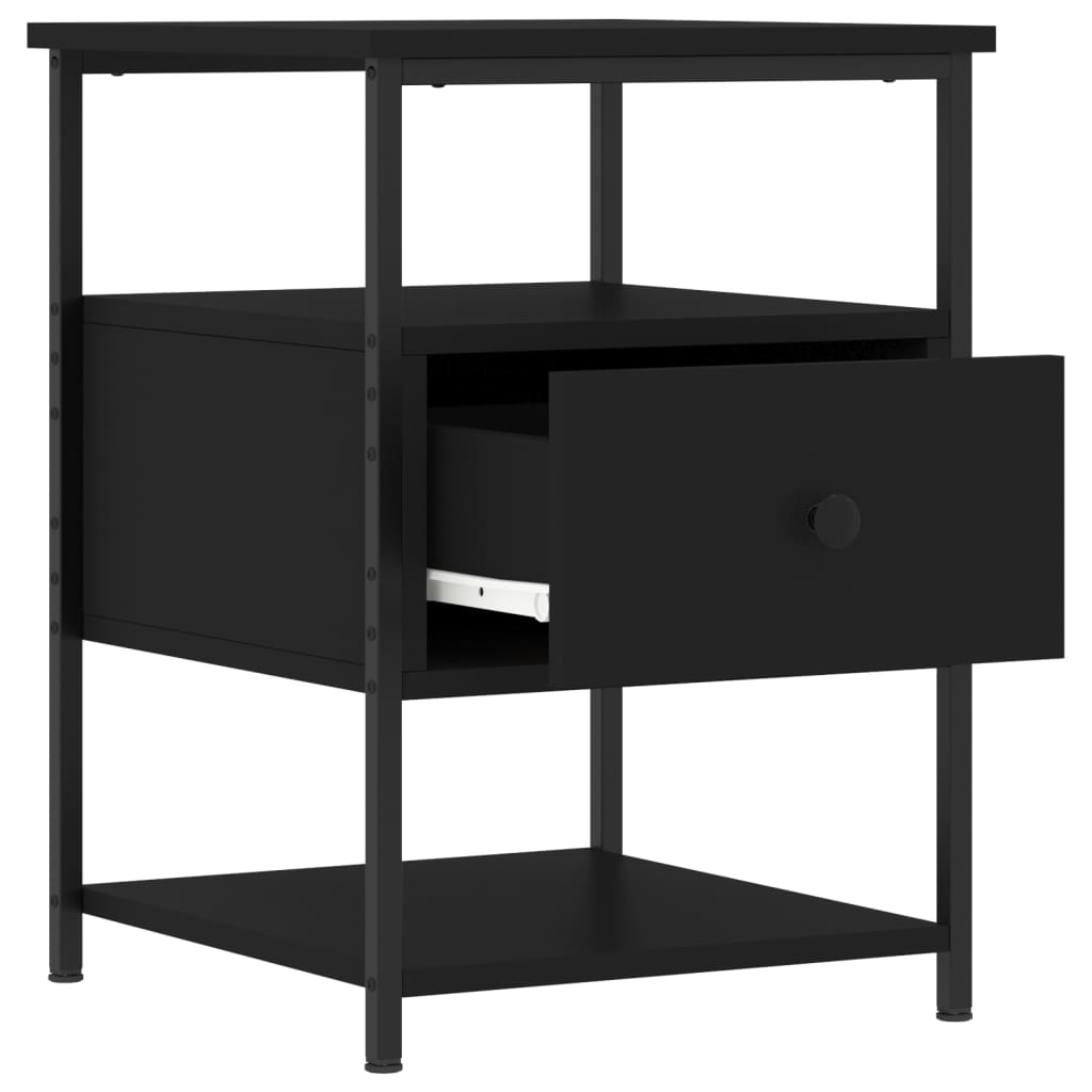 Tables de chevet 2 pcs noir 40x42x56 cm bois d’ingénierie - XIOS