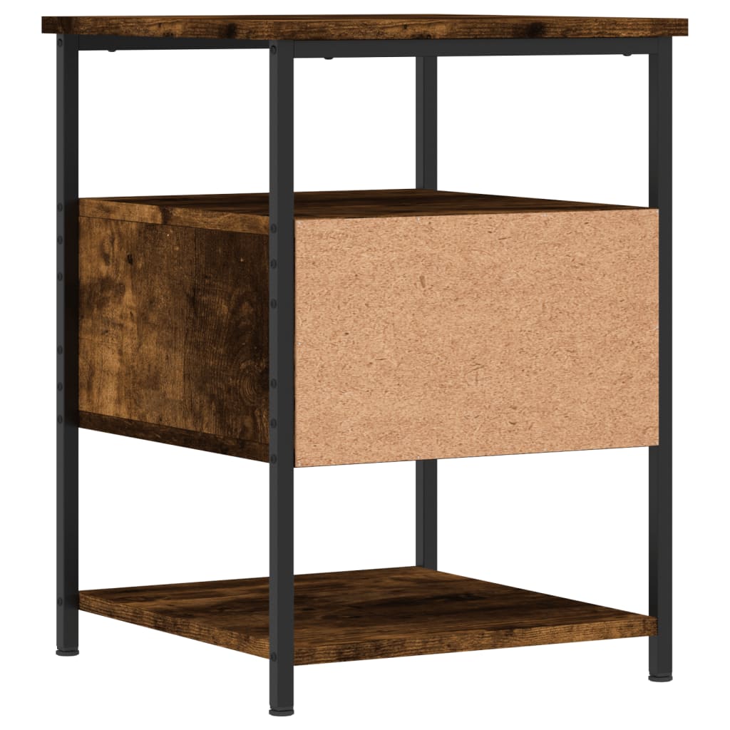 Table de chevet chêne fumé 40x42x56 cm bois d'ingénierie - XIOS