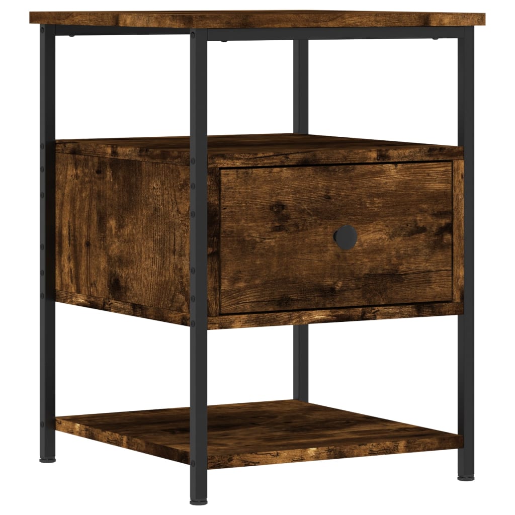 Tables de chevet 2 pcs chêne fumé 40x42x56 cm bois d'ingénierie - XIOS