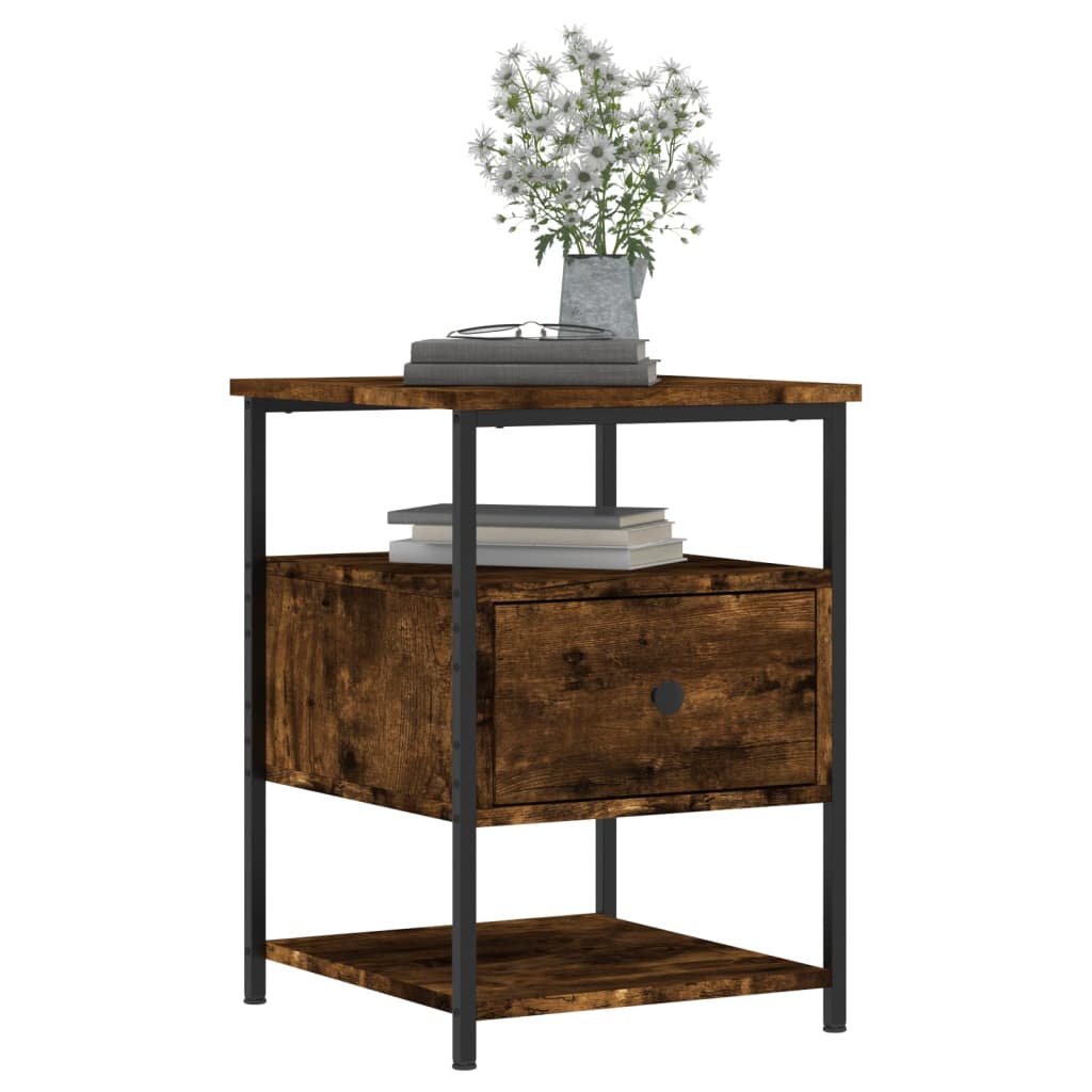 Tables de chevet 2 pcs chêne fumé 40x42x56 cm bois d'ingénierie - XIOS