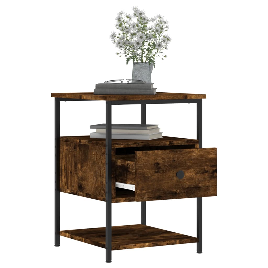 Tables de chevet 2 pcs chêne fumé 40x42x56 cm bois d'ingénierie - XIOS