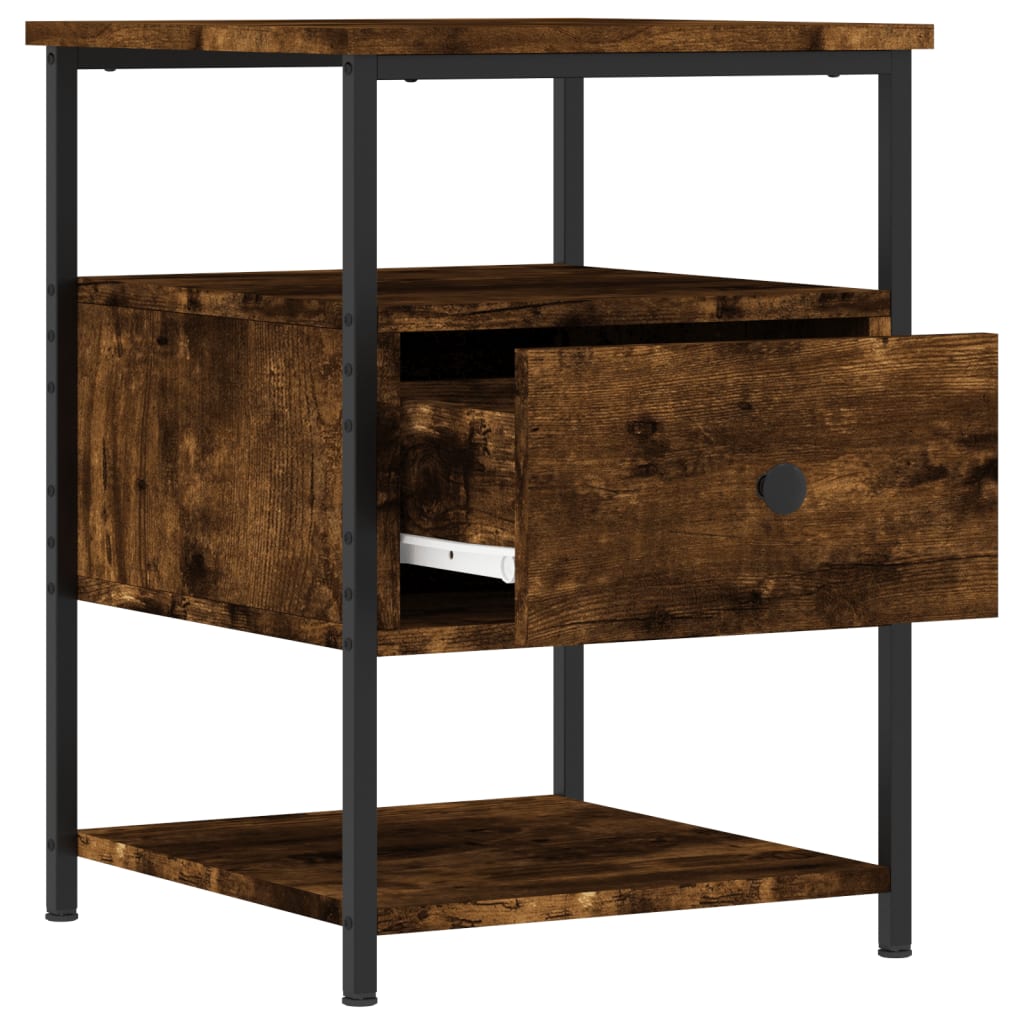 Tables de chevet 2 pcs chêne fumé 40x42x56 cm bois d'ingénierie - XIOS