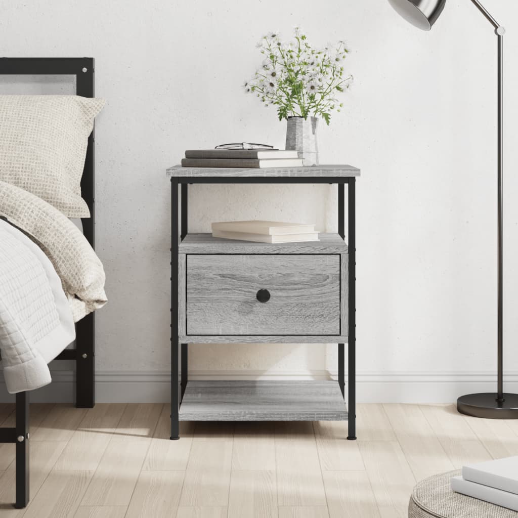 Table de chevet sonoma gris 40x42x56 cm bois d'ingénierie - XIOS