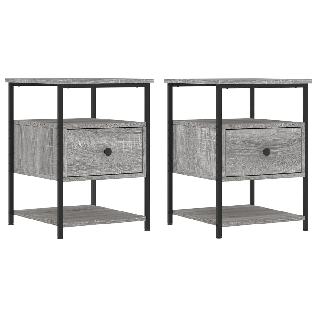 Tables de chevet 2 pcs sonoma gris 40x42x56cm bois d'ingénierie - XIOS