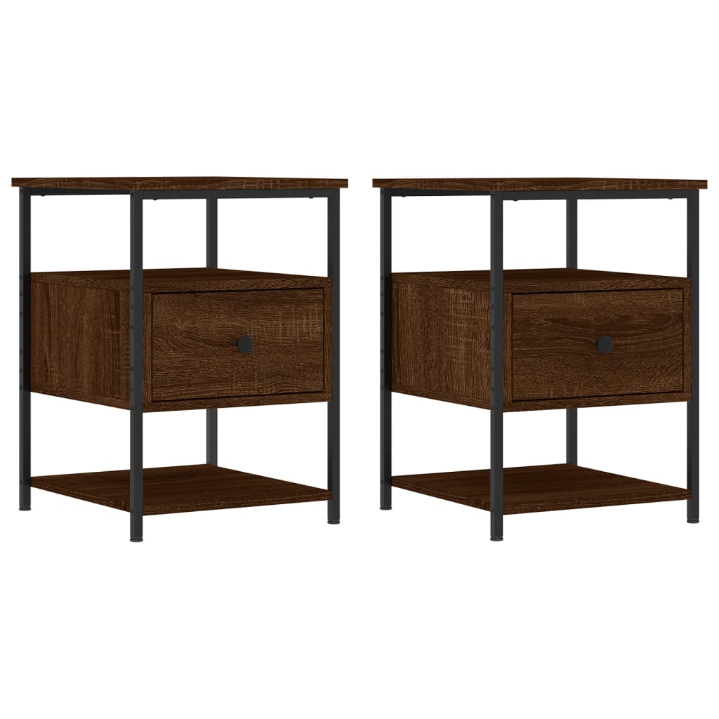 Tables de chevet 2pcs chêne marron 40x42x56cm bois d'ingénierie - XIOS