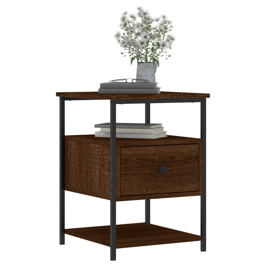 Tables de chevet 2pcs chêne marron 40x42x56cm bois d'ingénierie - XIOS