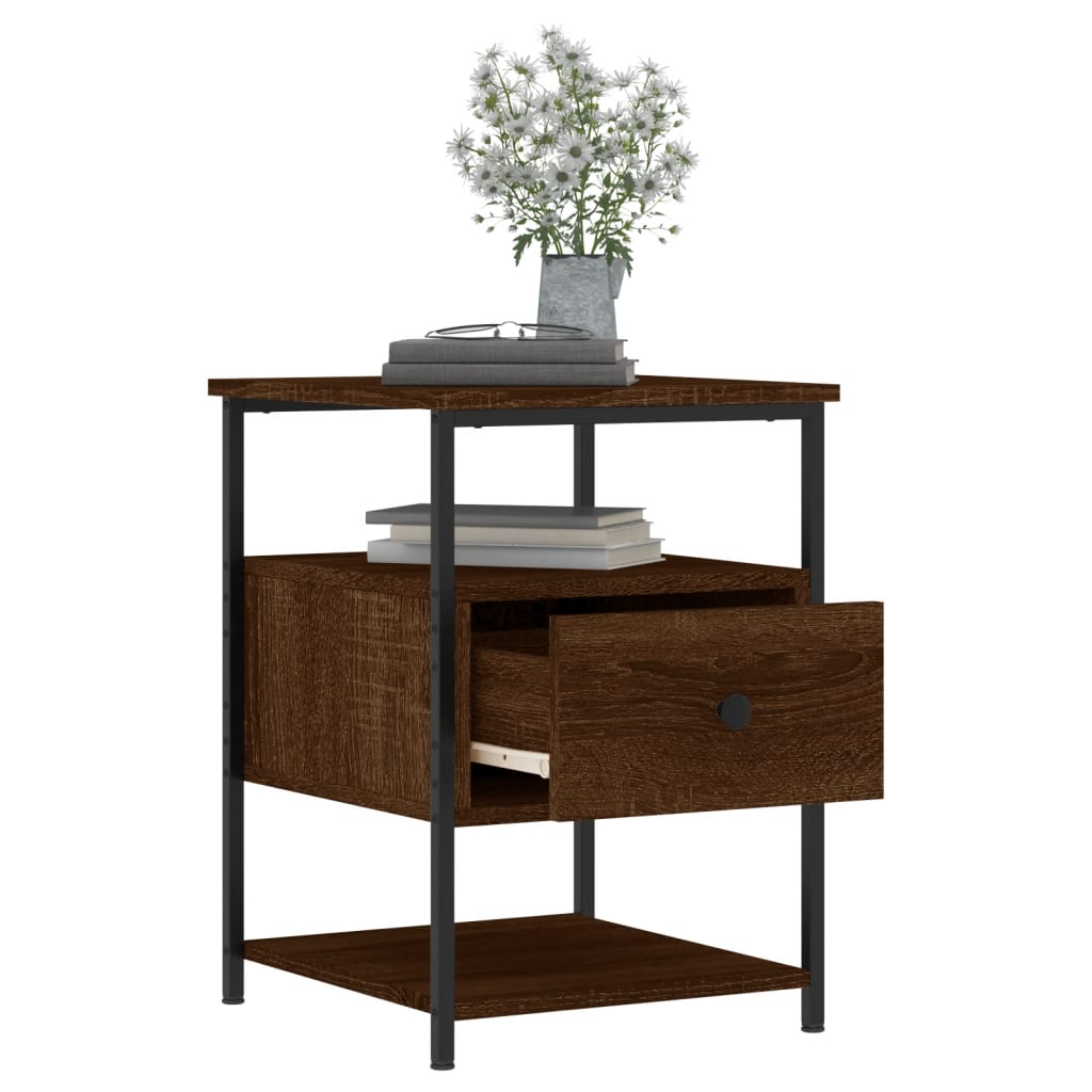 Tables de chevet 2pcs chêne marron 40x42x56cm bois d'ingénierie - XIOS