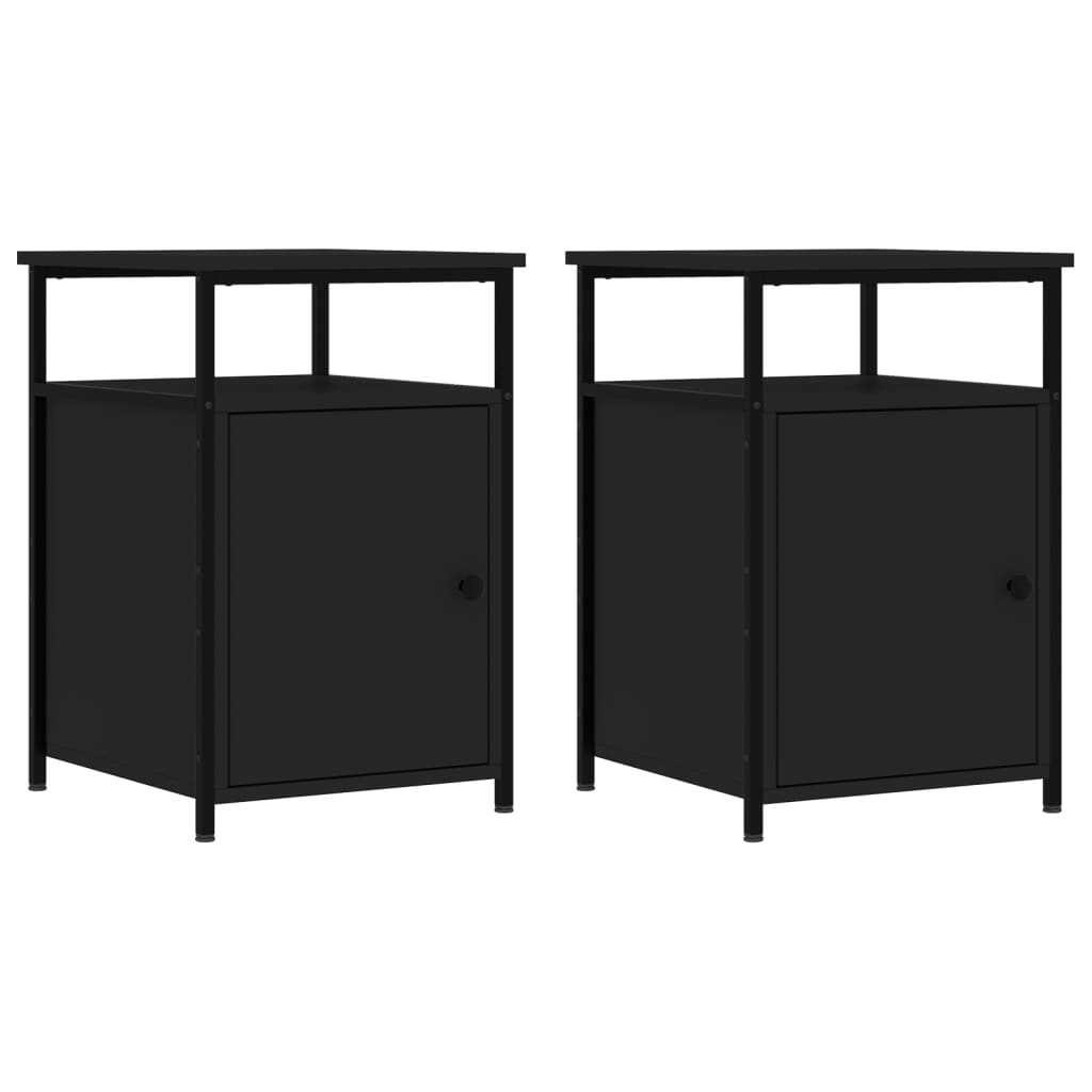 Tables de chevet 2 pcs noir 40x42x60 cm bois d'ingénierie - XIOS