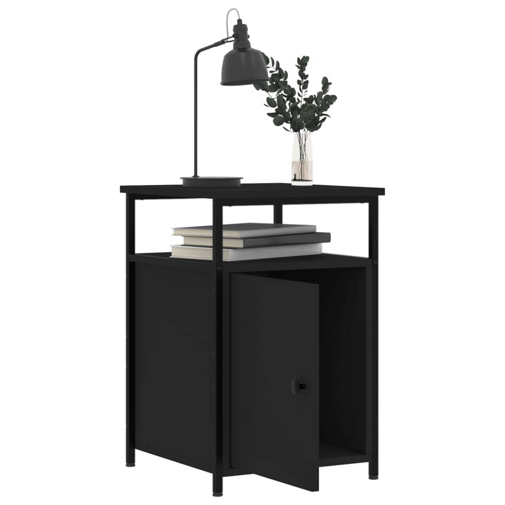 Tables de chevet 2 pcs noir 40x42x60 cm bois d'ingénierie - XIOS