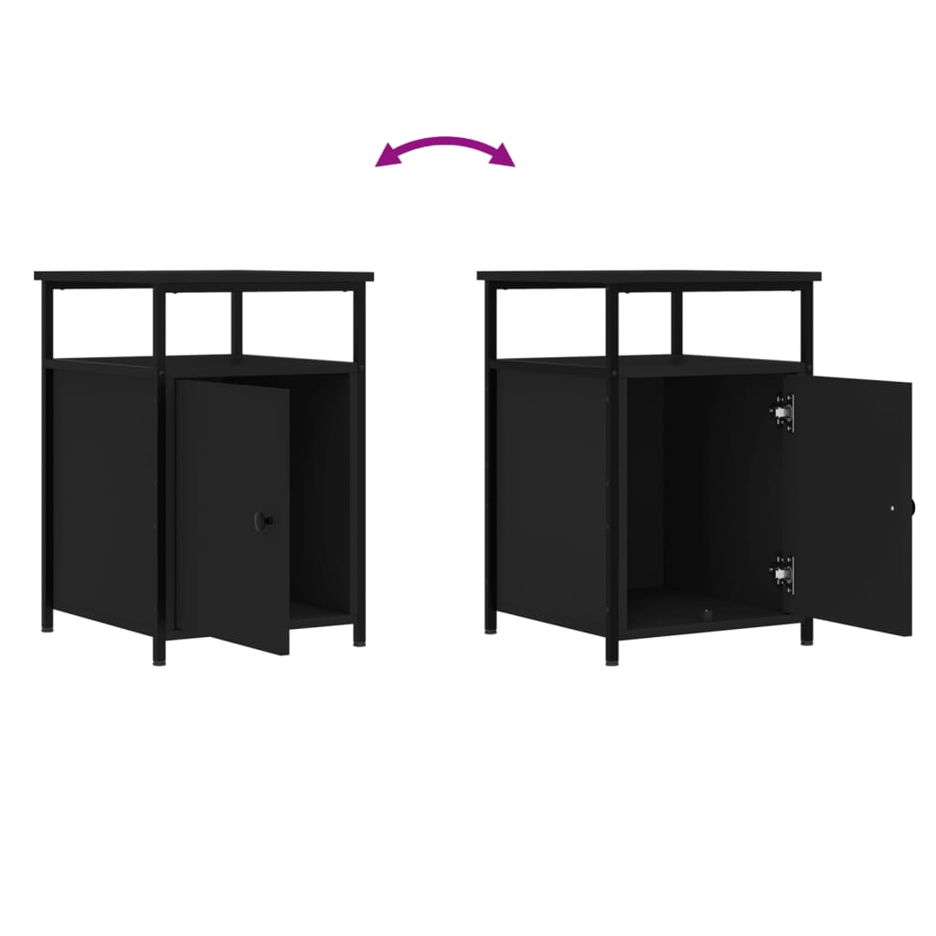 Tables de chevet 2 pcs noir 40x42x60 cm bois d'ingénierie - XIOS