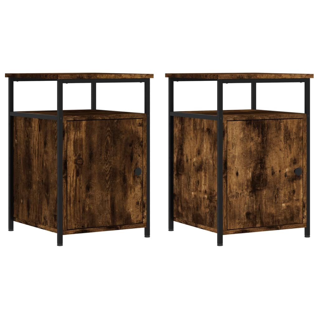 Tables de chevet 2 pcs chêne fumé 40x42x60 cm bois d'ingénierie - XIOS