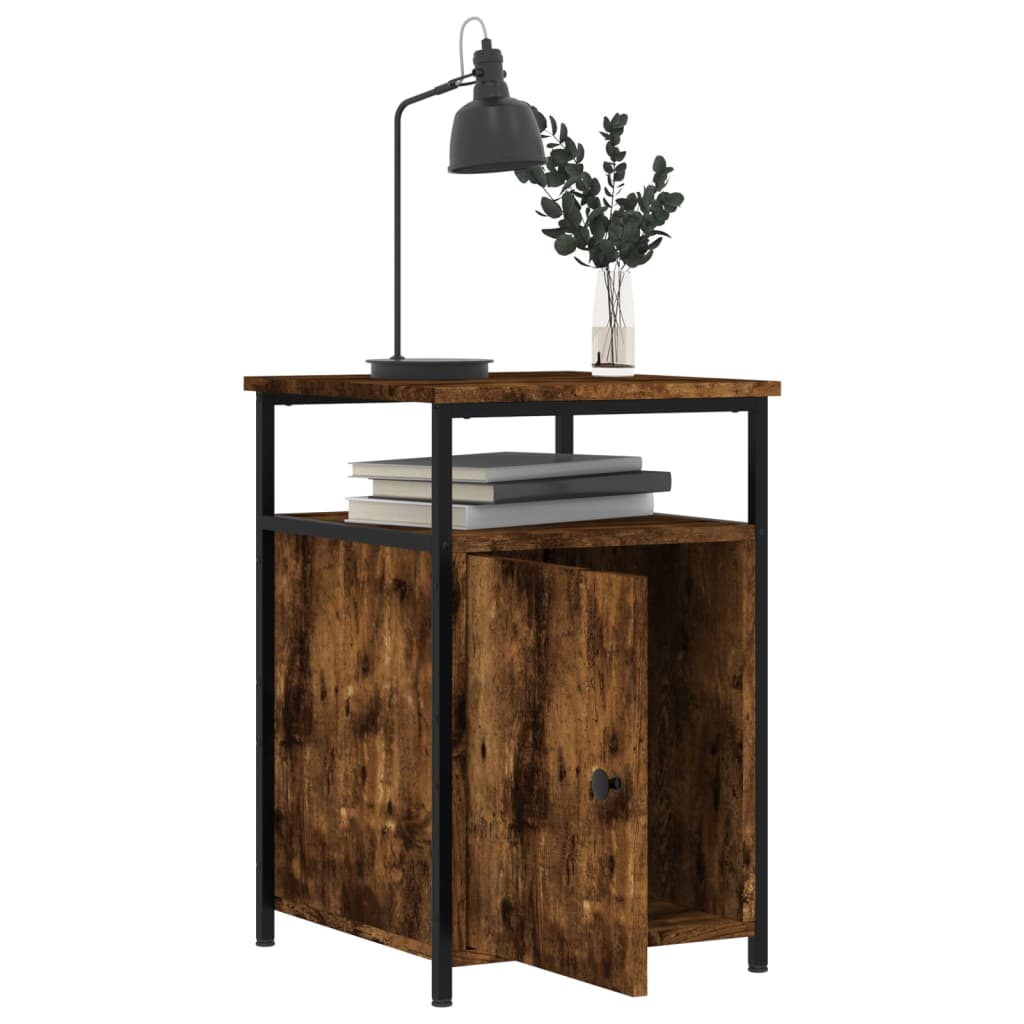 Tables de chevet 2 pcs chêne fumé 40x42x60 cm bois d'ingénierie - XIOS