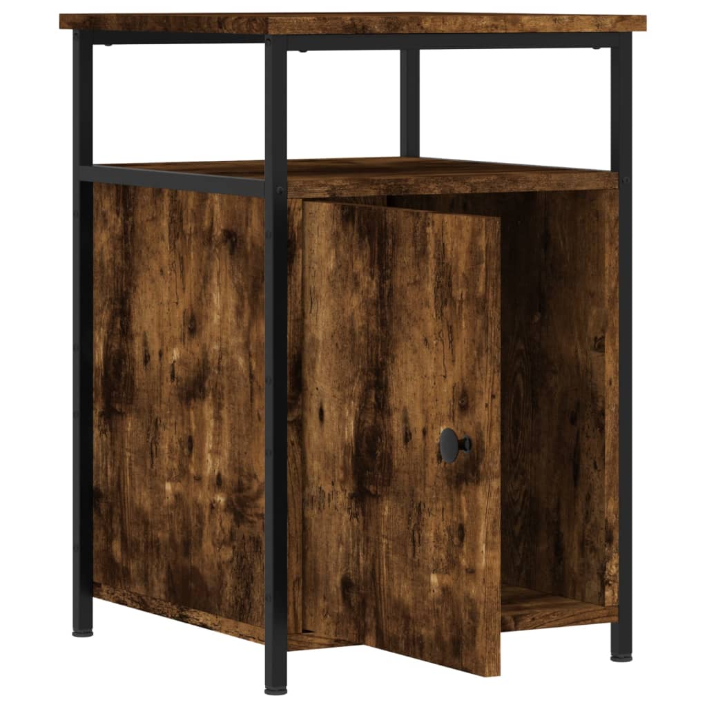 Tables de chevet 2 pcs chêne fumé 40x42x60 cm bois d'ingénierie - XIOS