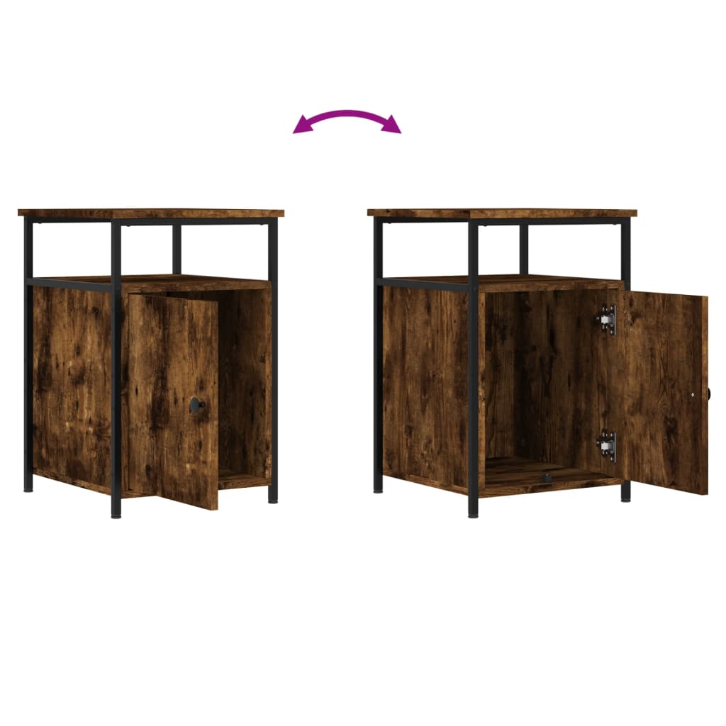 Tables de chevet 2 pcs chêne fumé 40x42x60 cm bois d'ingénierie - XIOS