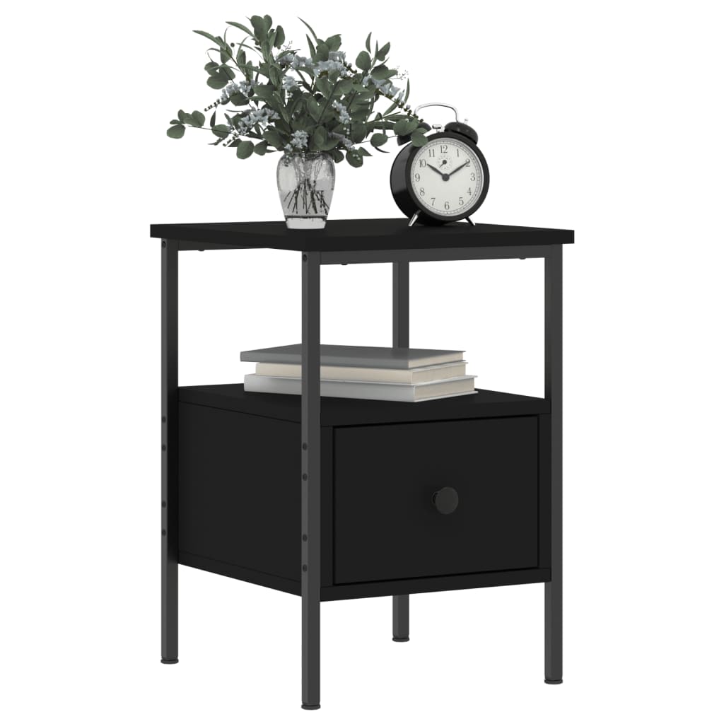 Table de chevet noir 34x36x50 cm bois d’ingénierie - XIOS