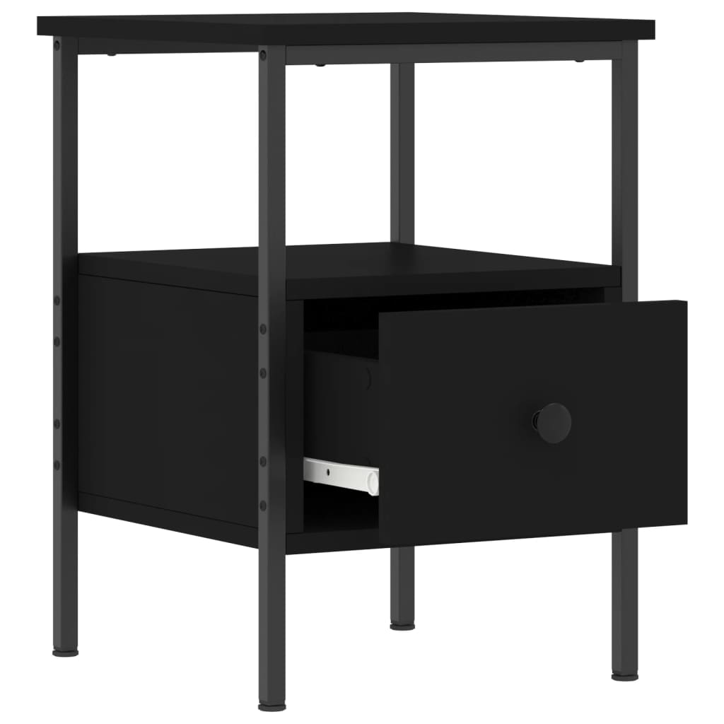 Table de chevet noir 34x36x50 cm bois d’ingénierie - XIOS