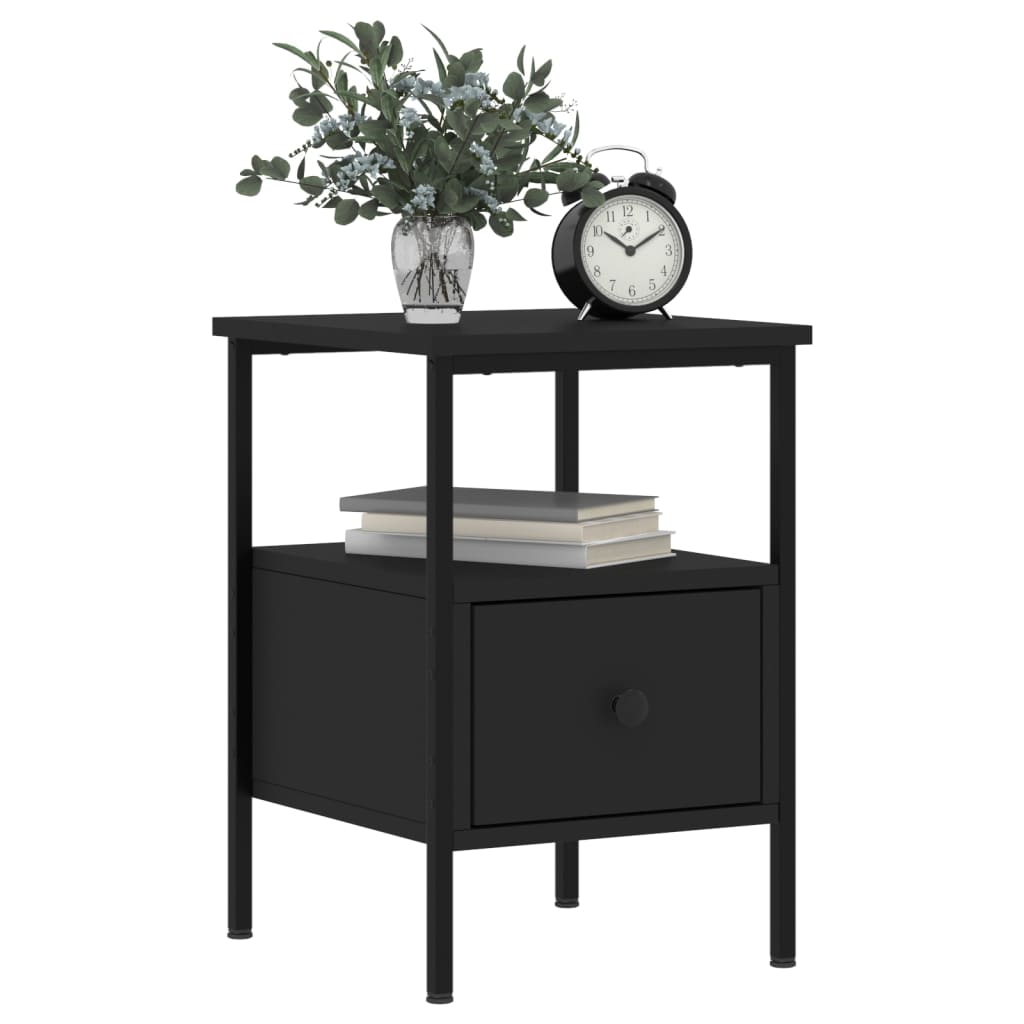Tables de chevet 2 pcs noir 34x36x50 cm bois d’ingénierie - XIOS