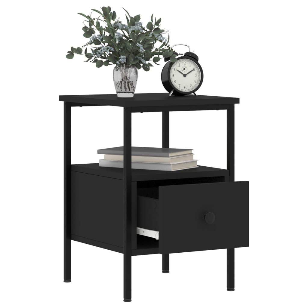 Tables de chevet 2 pcs noir 34x36x50 cm bois d’ingénierie - XIOS