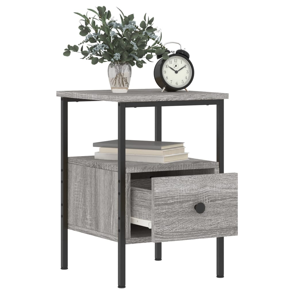 Tables de chevet 2 pcs sonoma gris 34x36x50cm bois d'ingénierie - XIOS