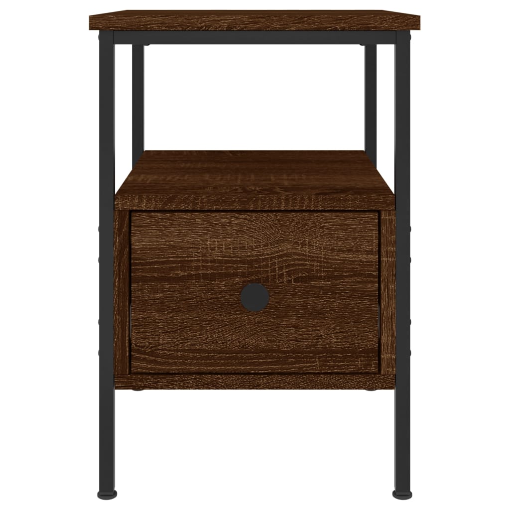 Table de chevet chêne marron 34x36x50 cm bois d'ingénierie - XIOS