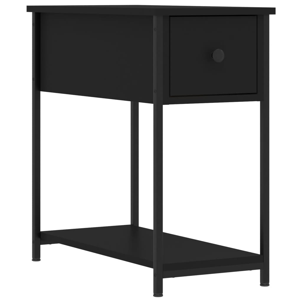 Table de chevet noir 30x60x60 cm Bois d’ingénierie - XIOS