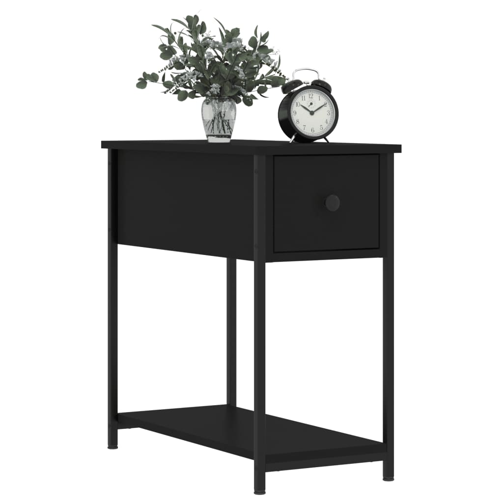 Table de chevet noir 30x60x60 cm Bois d’ingénierie - XIOS