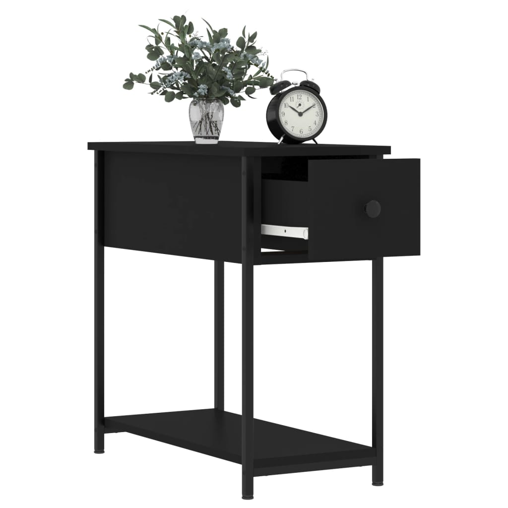 Table de chevet noir 30x60x60 cm Bois d’ingénierie - XIOS